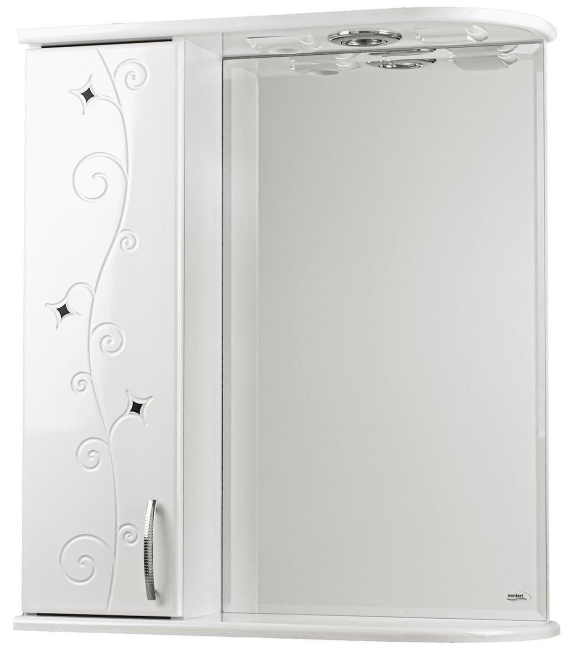 Dulap cu oglindă Mashtab Cristal 1608 700x200x720mm White