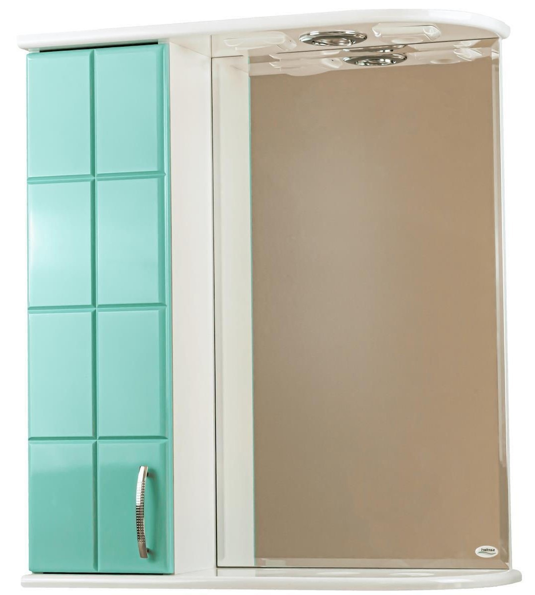 Dulap cu oglindă Mashtab Domino 5083 600x200x720mm White/Green