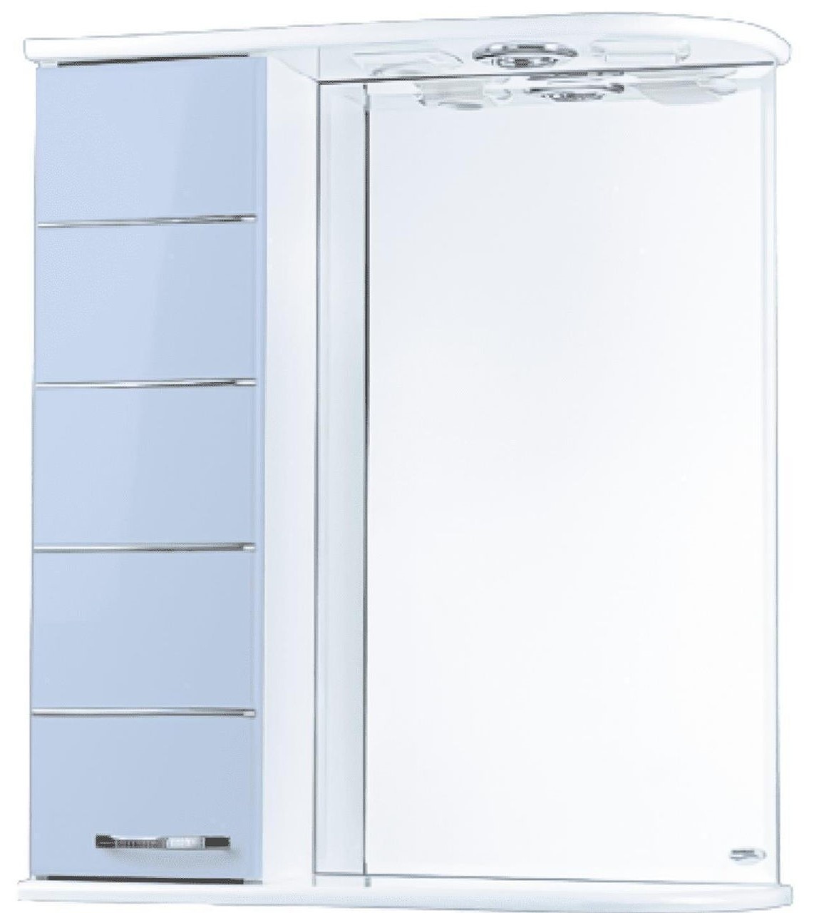 Dulap cu oglindă Mashtab Modern 5669 600x200x720mm White/Blue