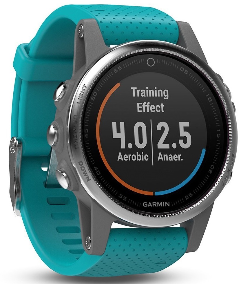 Garmin f nix 5S Silver with Turquoise Band 010 01685 01 PandaShop.md