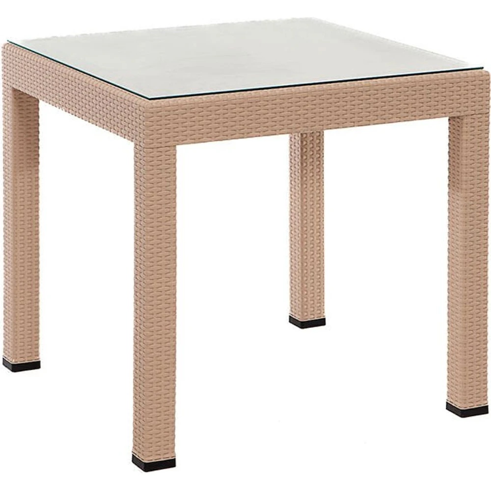 Lux Rattan Table Садовый стол Moda Life Rattan Lux With Glass 80x80cm Cappucino — купить ...
