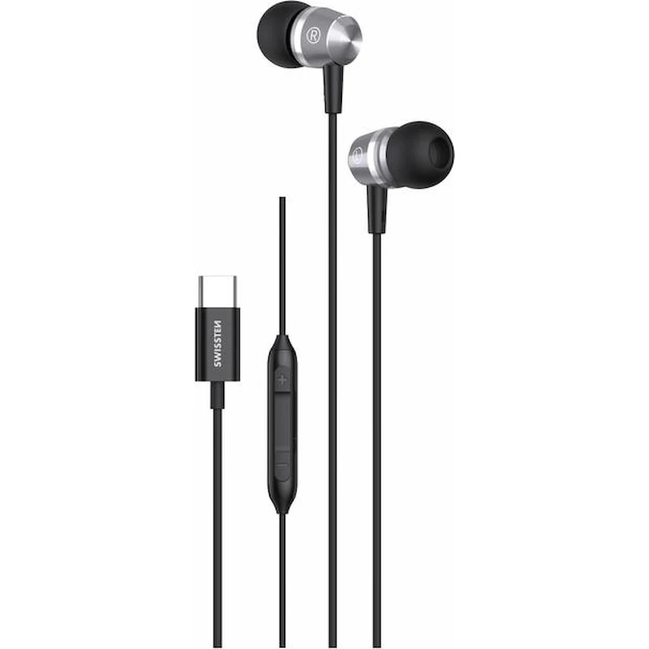 Căşti Swissten USB-C Metallic