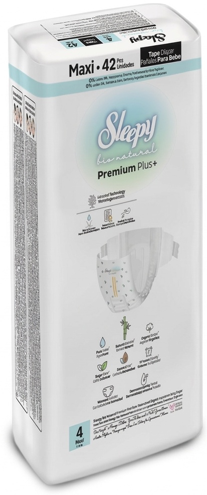 Scutece Sleepy Bio Natural Premium Plus + Maxi 4 42pcs