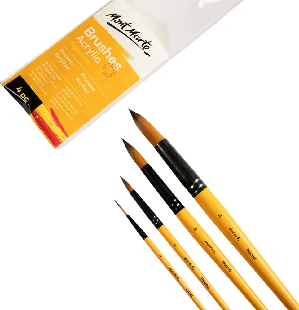Set pensule pentru desen Mont Marte Gallery Series Acrylic 3pcs (BMHS0018)