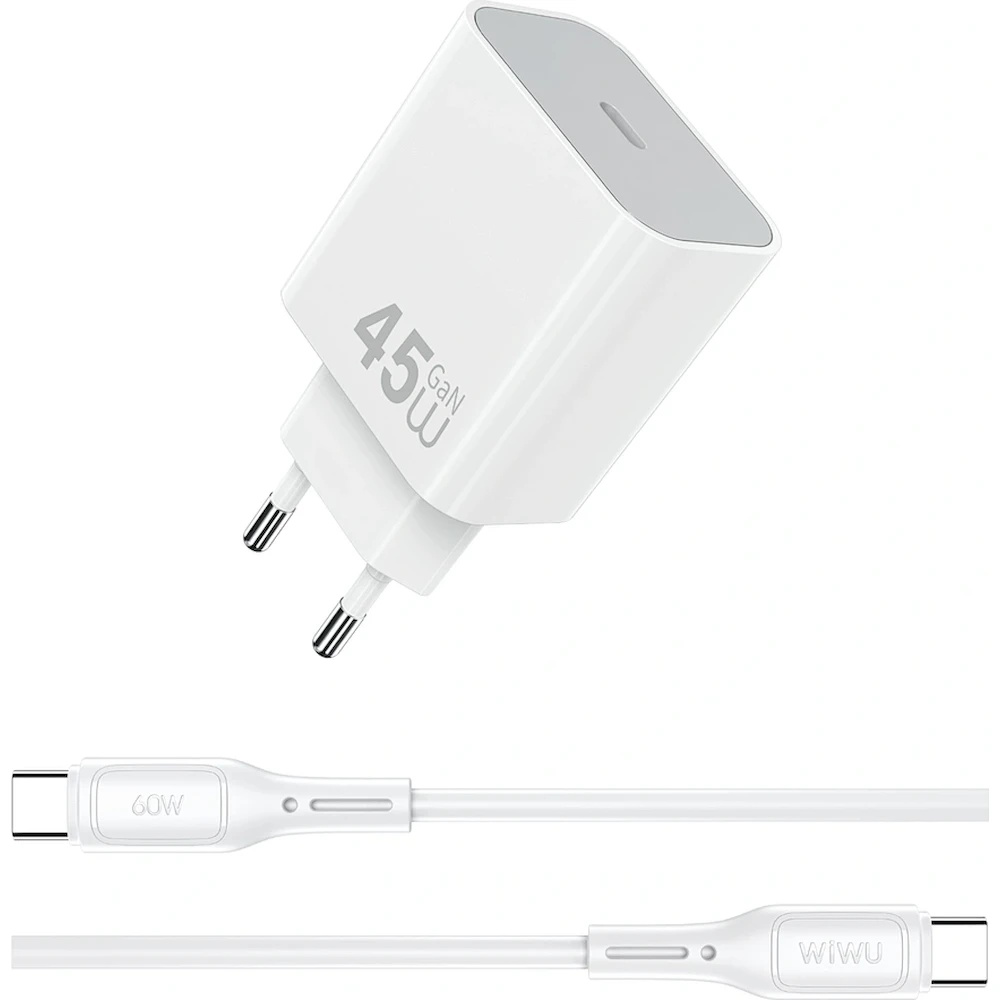 Încărcător WiWU Wi-G024 with Type-C to Type-C White – cumpără în ...