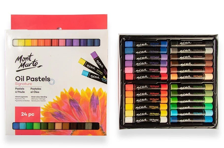 Cretă pentru desen Mont Marte Oil Pastels 24pcs (MMPT0014)