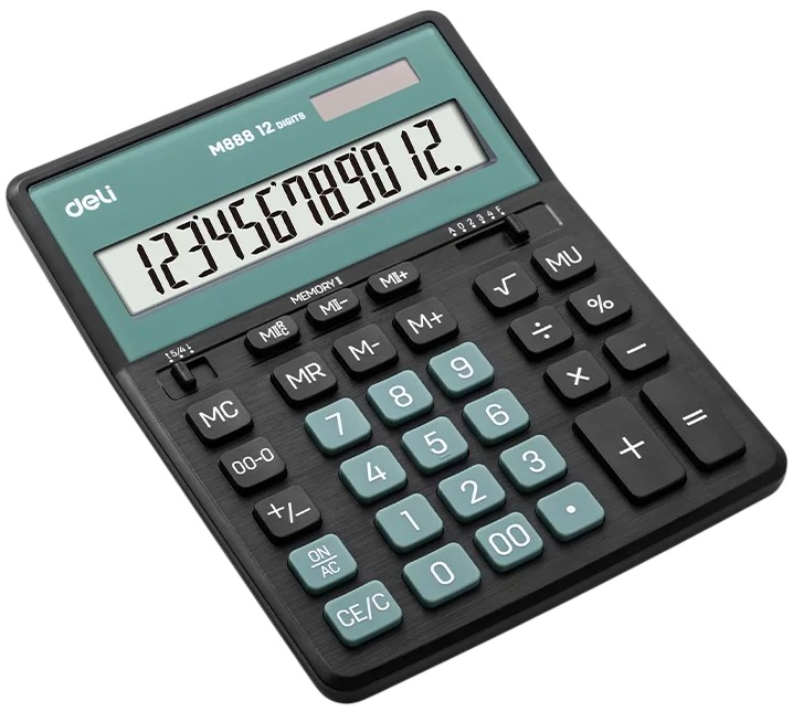 Calculator de birou Deli M888 Black Green