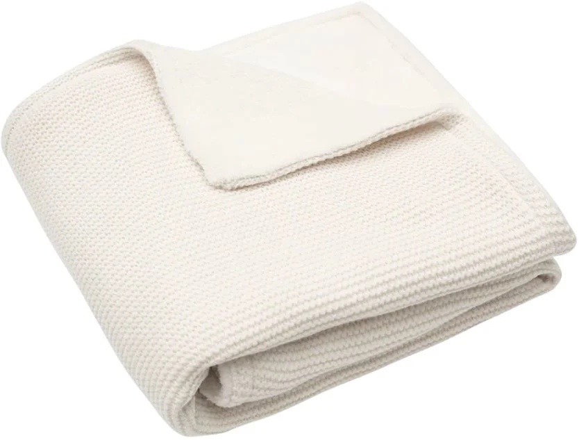 Plapumă pentru bebeluși Jollein Basic Knit 75x100cm Ivory Coral Fleece (517-511-67031)