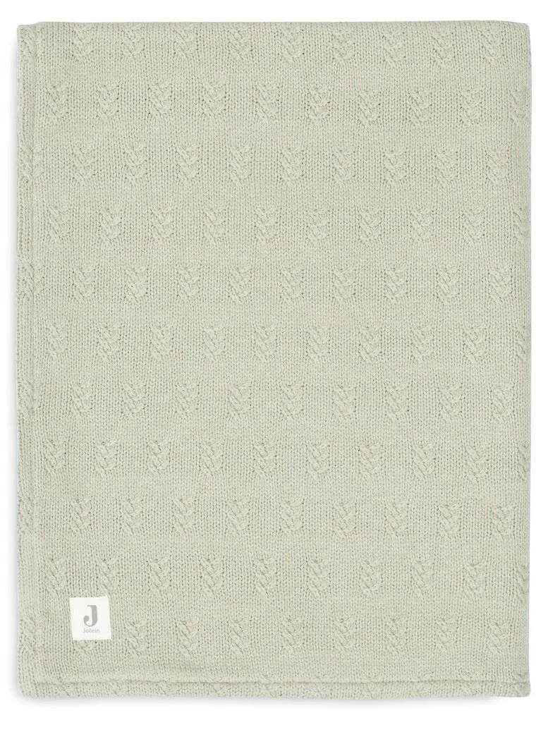 Plapumă pentru bebeluși Jollein Grain Knit 100x150cm Olive Green Velvet (517-522-67050)