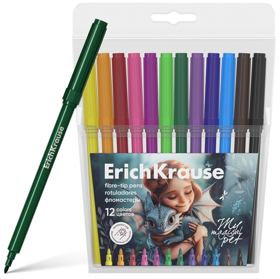 Set carioci Erich Krause Magic Pet 12pcs (57583)