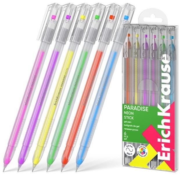 Set de pixuri Erich Krause Paradise Stick Neon 6pcs (61309)