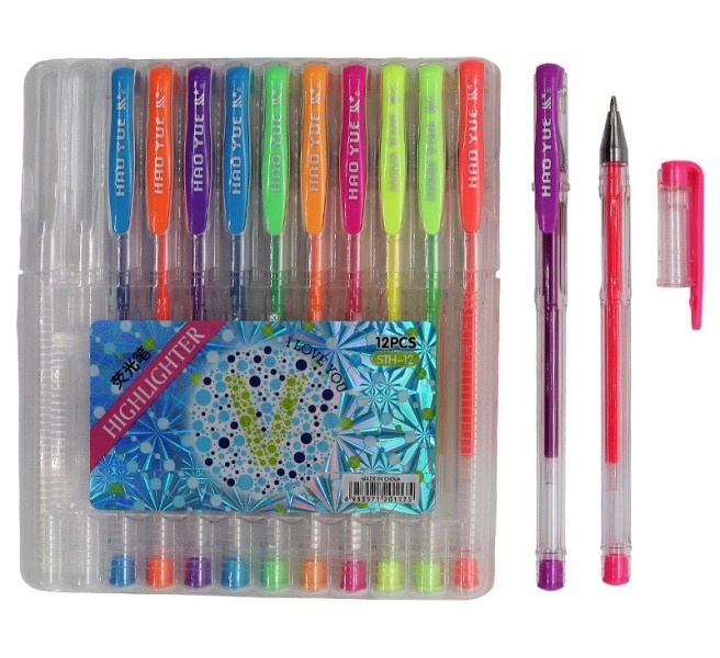 Set de pixuri New World 12pcs Neon (STH-12)