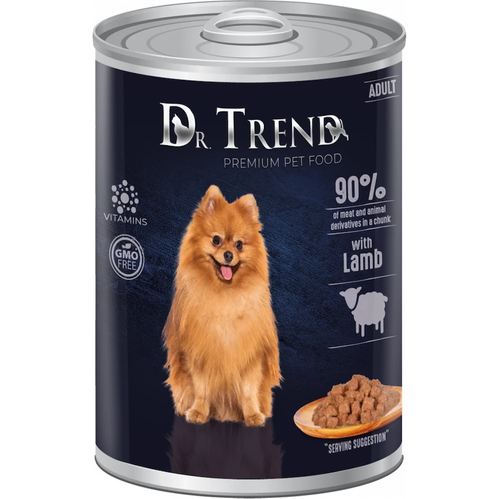 Hrană umedă pentru câini Dr.Trend Lamb Adult All Breeds 400g