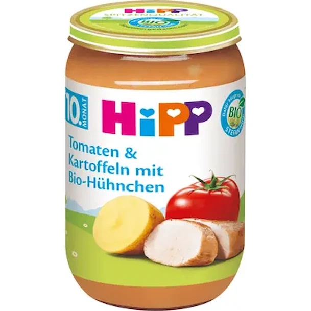 Piure pentru copii HiPP Tomato Potatoes Chicken 220g (6510)