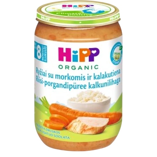 Piure pentru copii HiPP Turkey Rice Carrot 220g (6530)
