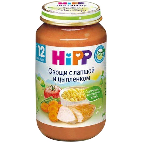 Piure pentru copii HiPP Vegetables & Noodles With Chicken 220g (6803)