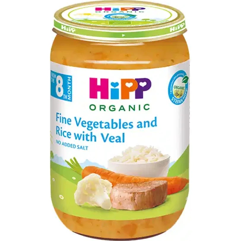 Piure pentru copii HiPP Vegetables Rice Veal 125g (6413)