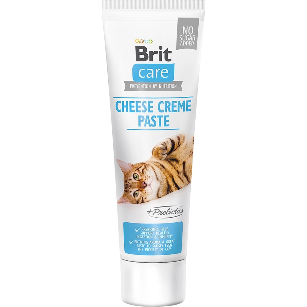 Hrană umedă pentru pisici Brit Care Cat Paste Cheese Creme Enriched with Prebiotics 100g