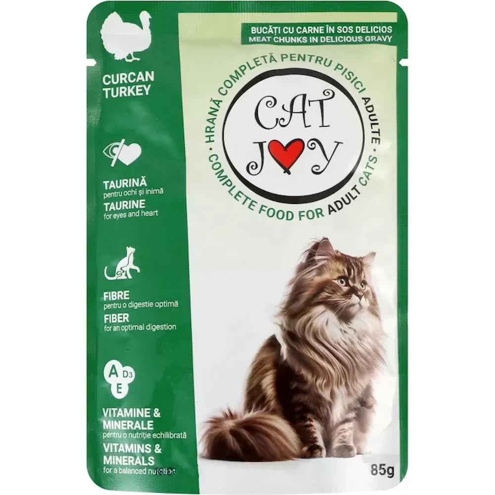 Hrană umedă pentru pisici Cat Joy Turkey 85g 24pcs
