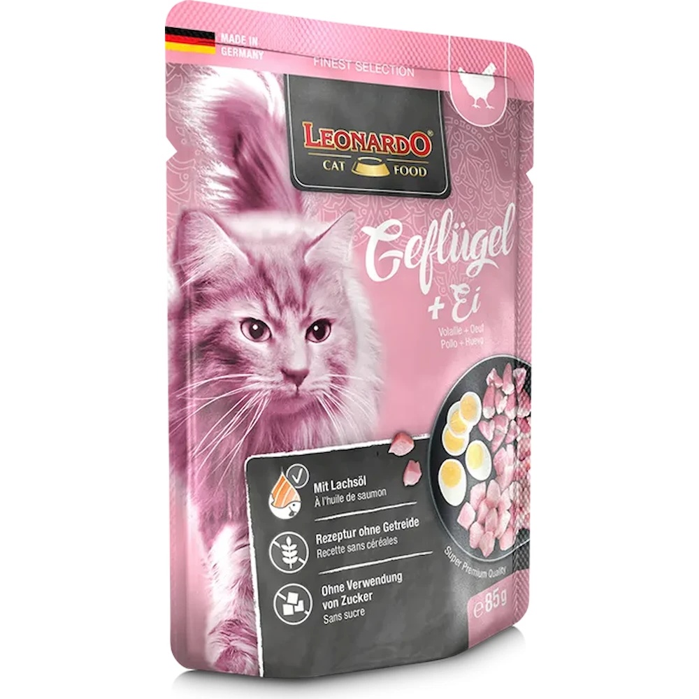 Hrană umedă pentru pisici Leonardo Poultry 85g 16pcs (756425)