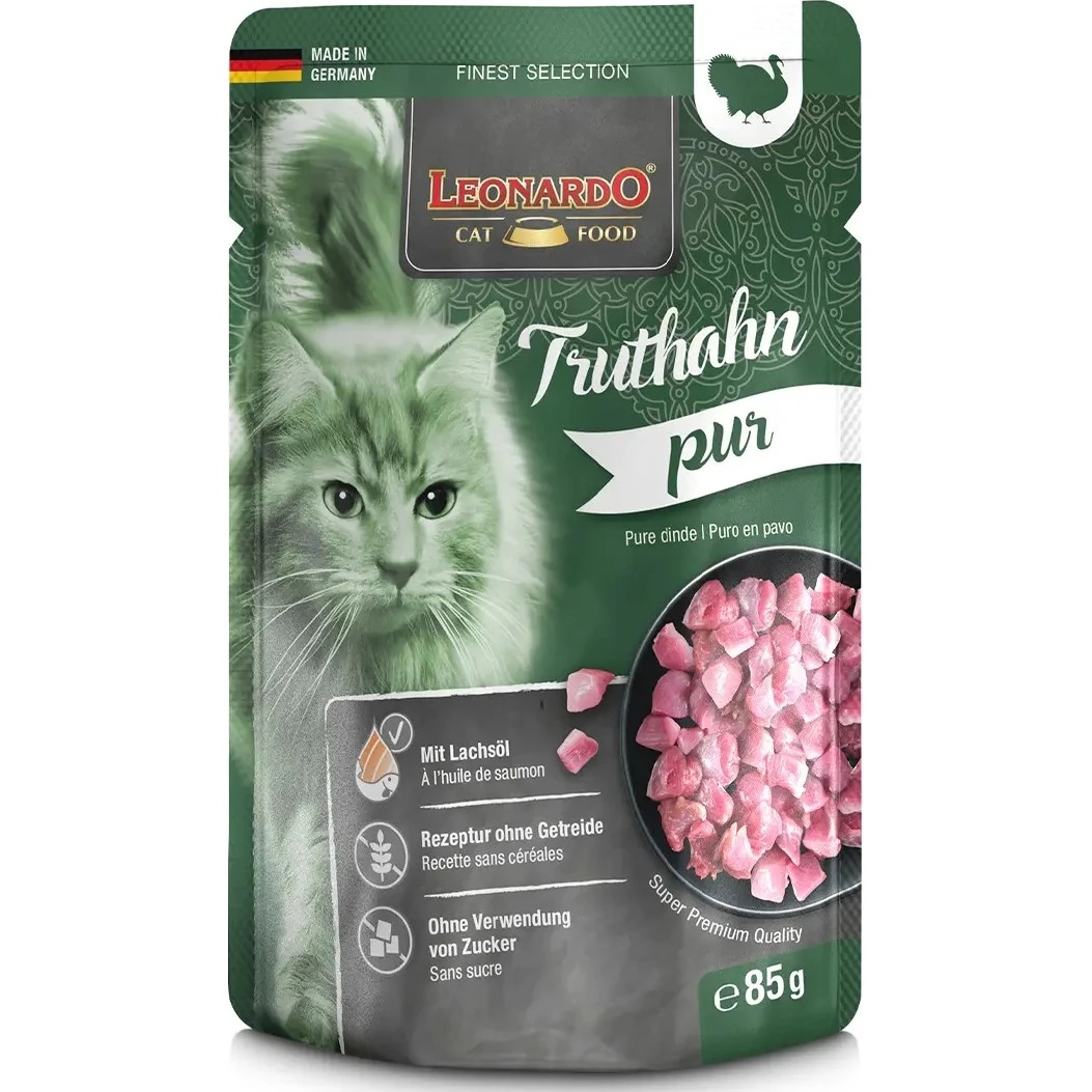 Hrană umedă pentru pisici Leonardo Turkey 85g 16pcs (756475)