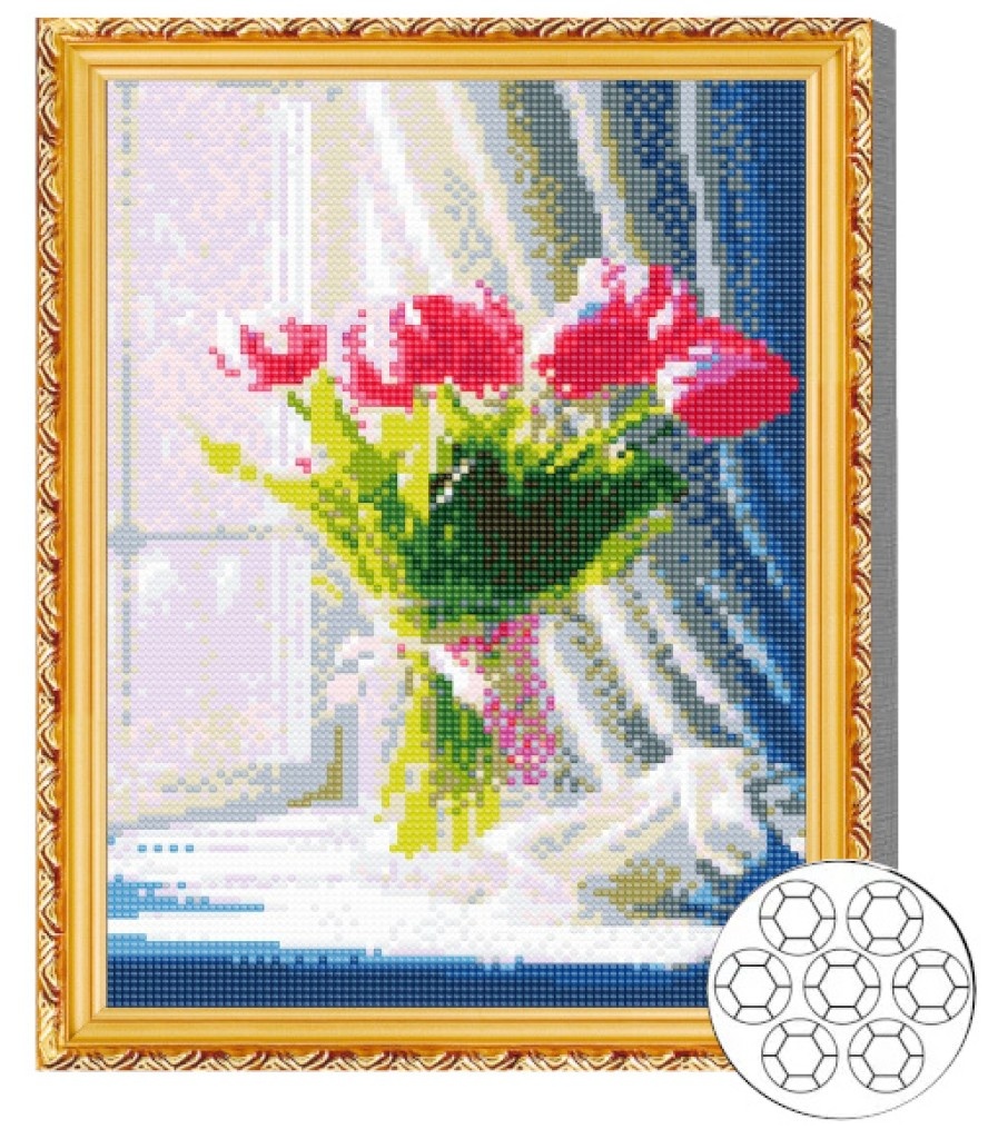 Mozaic cu diamante Art Gallery Premium Delicate Tulips 30x40cm (GB86694)