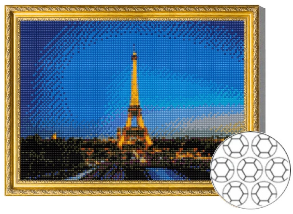 Mozaic cu diamante Art Gallery Premium Eiffel Tower In The Evening 30x40cm (GB82788)