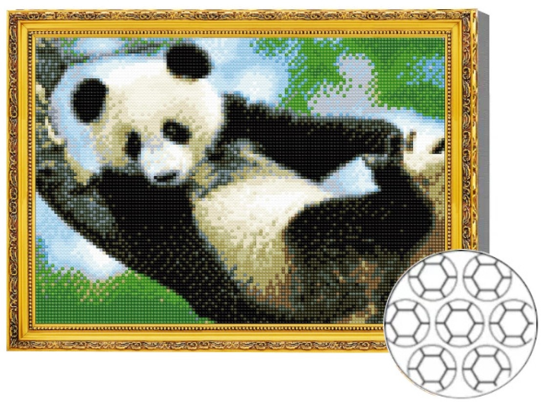 Mozaic cu diamante Art Gallery Premium Panda On Wood 30x40cm (GB77821)