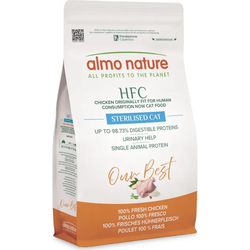 Hrană uscată pentru pisici Almo Nature HFC Our Best Adult Sterikised Chicken 1.2kg