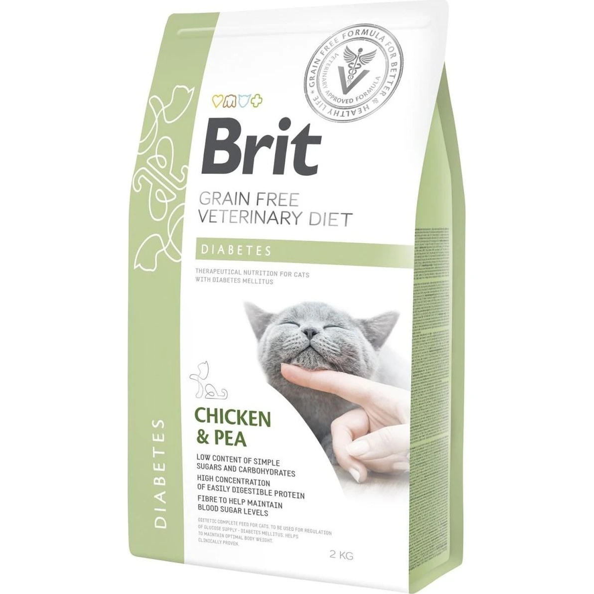 Hrană uscată pentru pisici Brit Grain Free Veterinary Diet Diabetes 2kg