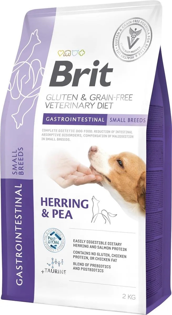 Hrană uscată pentru câini Brit Grain Free Veterinary Diet Gastrointestinal Small Breeds 2kg