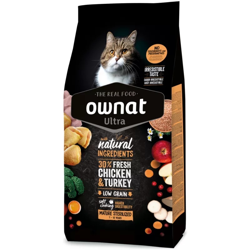 Hrană uscată pentru pisici Ownat Ultra Mature Sterilized 8kg