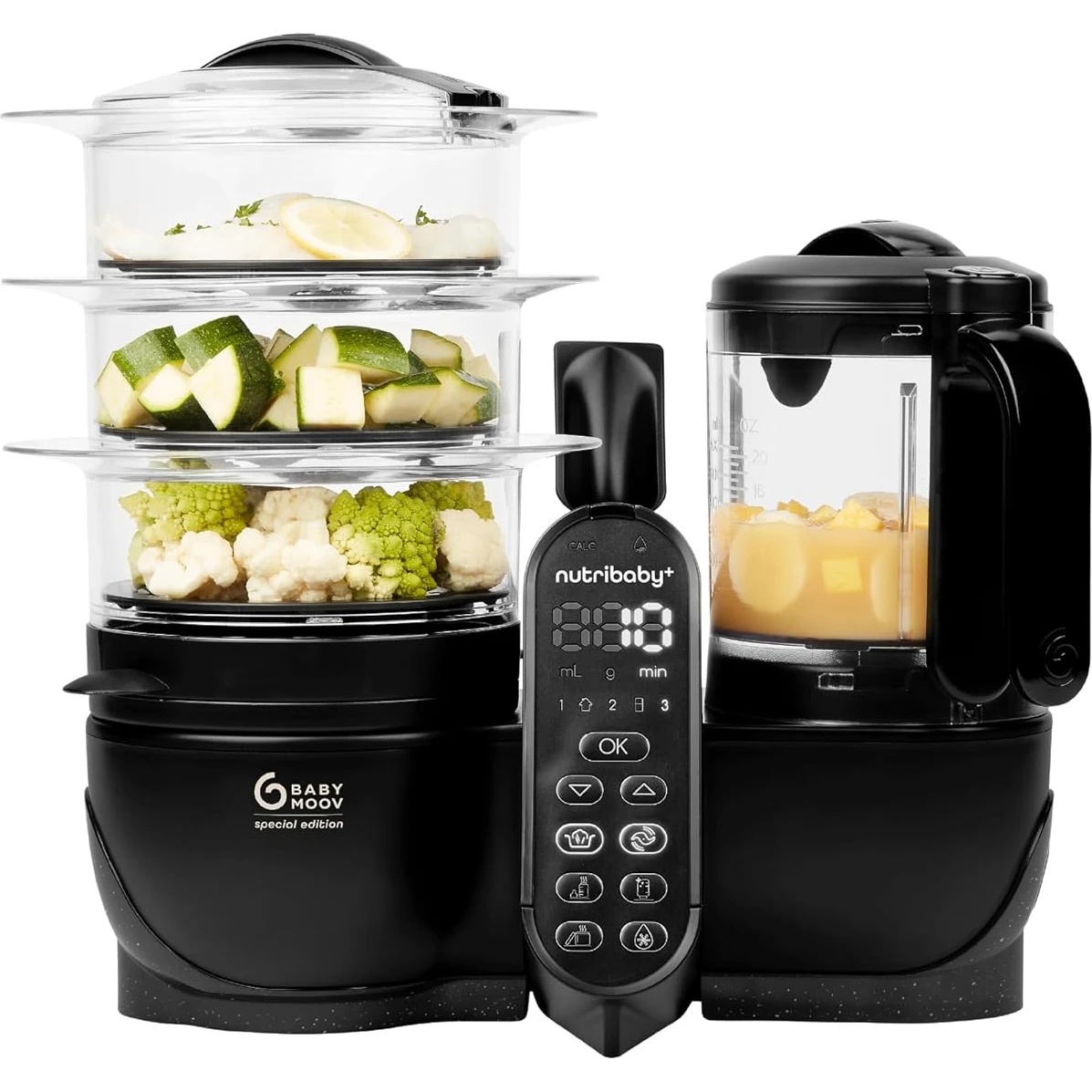 Robot de bucătărie Babymoov Nutribaby 5in1 XL Mineral Black (A001140)