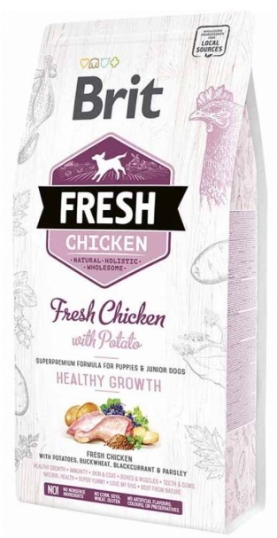 Hrană uscată pentru câini Brit Fresh Puppy Chicken & Potato Healthy Growth 2.5kg