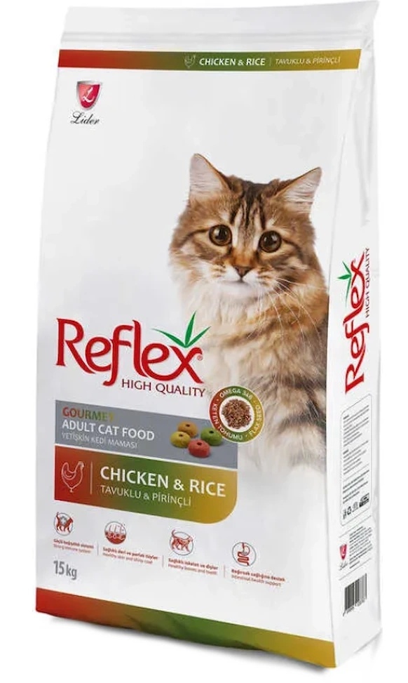 Hrană uscată pentru pisici Reflex Gourmet Multicolour Chicken & Rice 15kg
