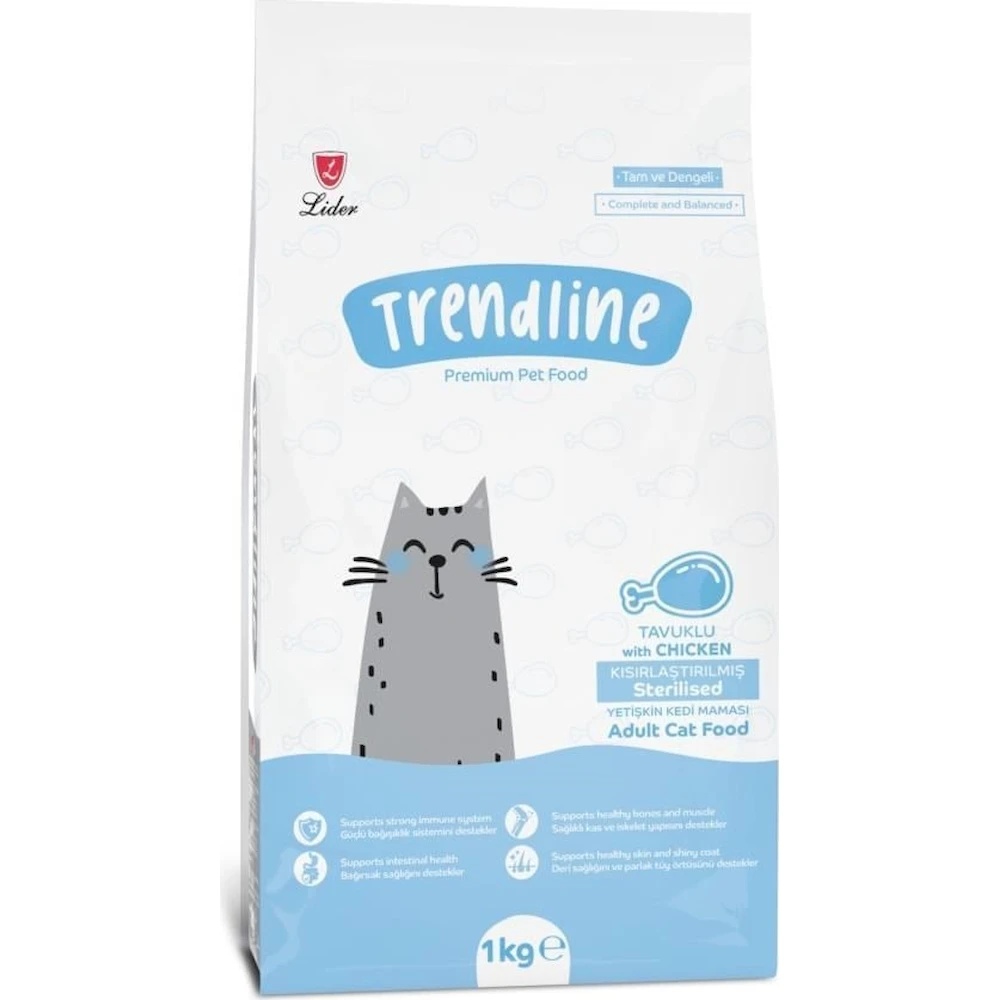 Hrană uscată pentru pisici Trendline Sterilised Adult Cat Chicken 1kg