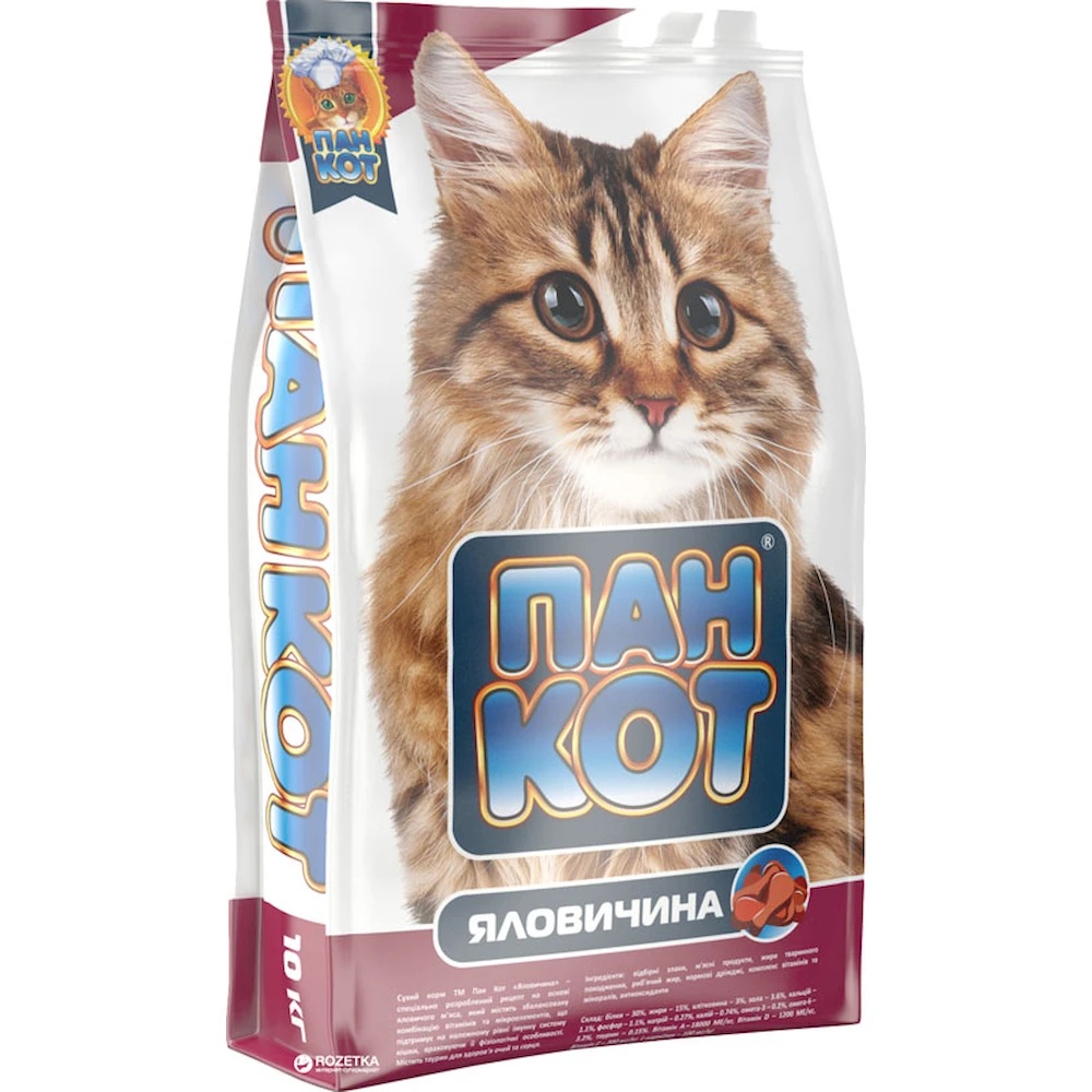 Hrană uscată pentru pisici Пан Кот Beef 400g