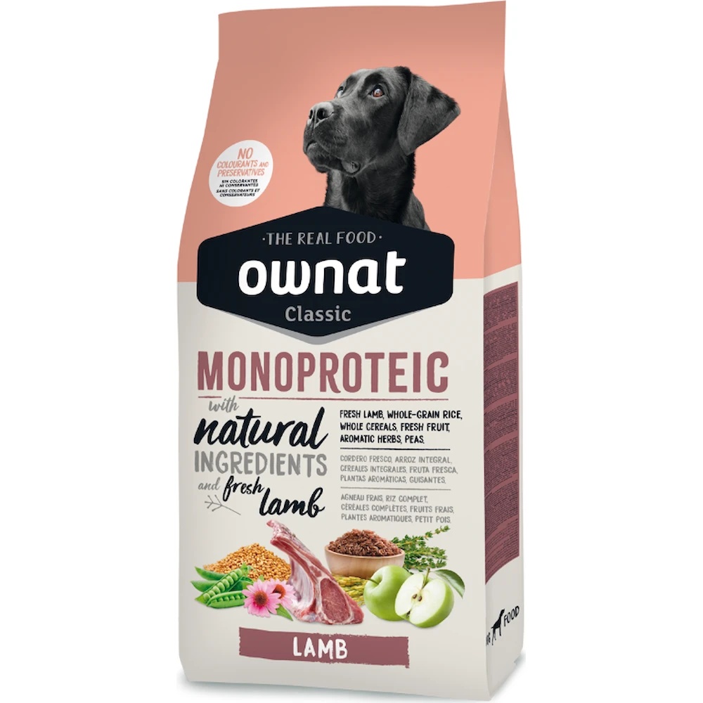 Hrană uscată pentru câini Ownat Classic Monoproteic Iberian Lamb 12kg