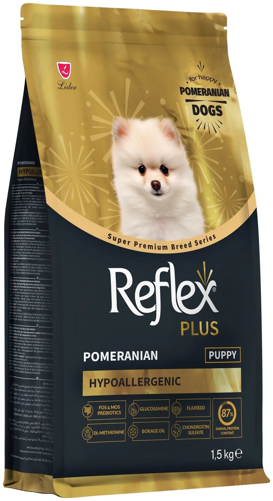 Hrană uscată pentru câini Reflex Plus Pomeranian Hypoallergenic Puppy 1.5kg