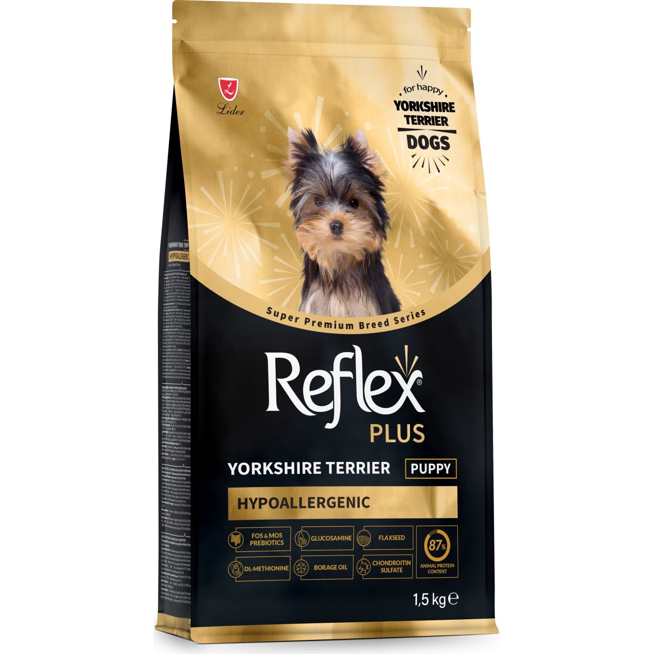 Hrană uscată pentru câini Reflex Plus Yorkshire Terrier Puppy Hypoallergenic 1.5kg