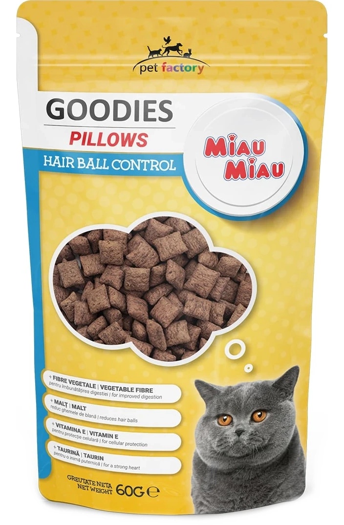 Snackuri pentru pisici Miau Miau Hairball Control Pillows 60g