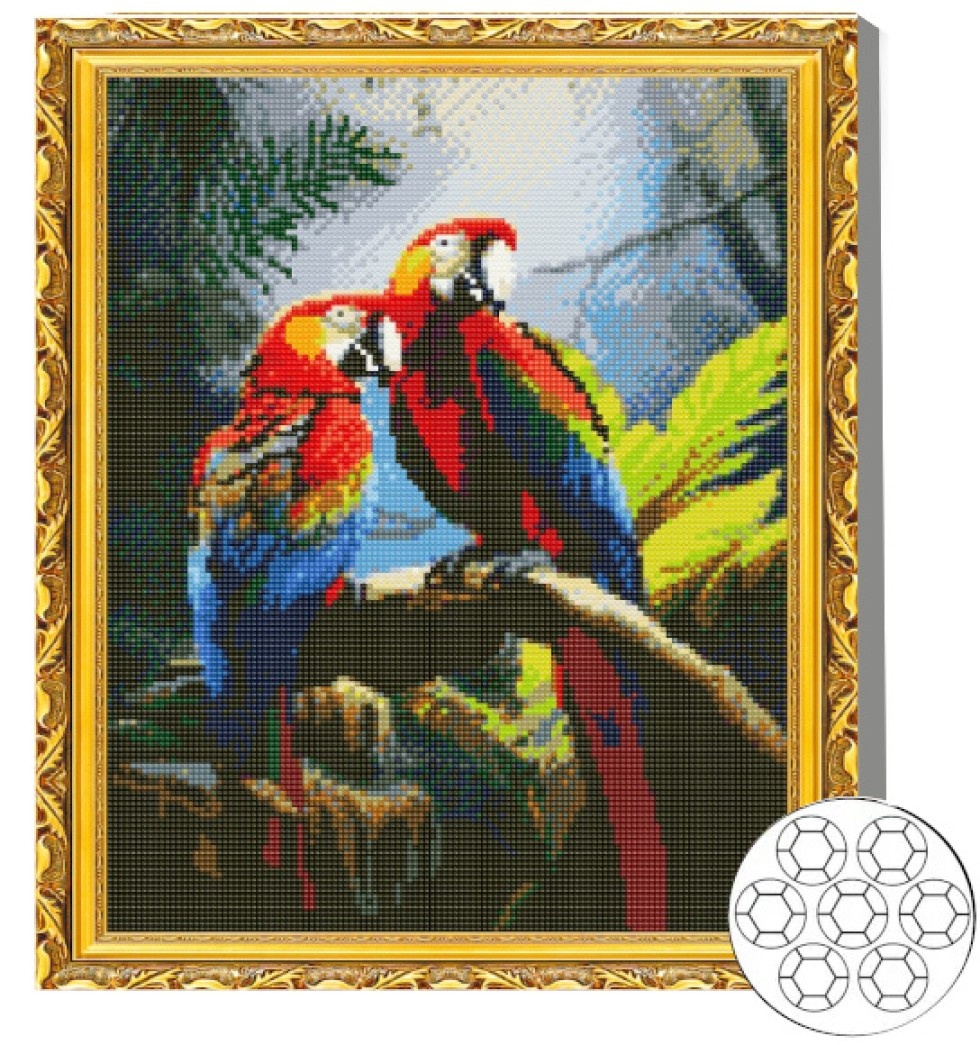 Mozaic cu diamante Art Gallery Premium Macaws In The Forest 40x50cm (GA87175)