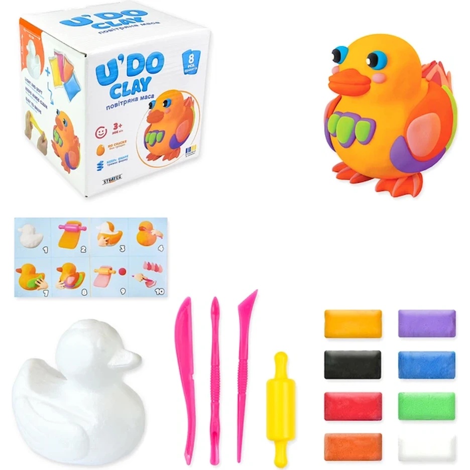 Set pentru creatie Strateg U'DO Clay Уточка 8X10gr (57324)