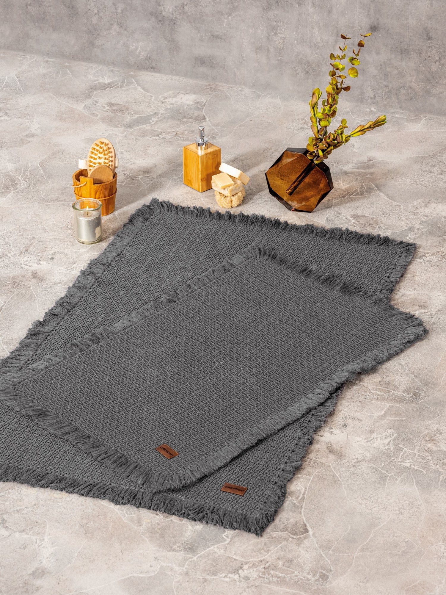 Covoraș de baie Cotton Box Bath Rug Anthracite