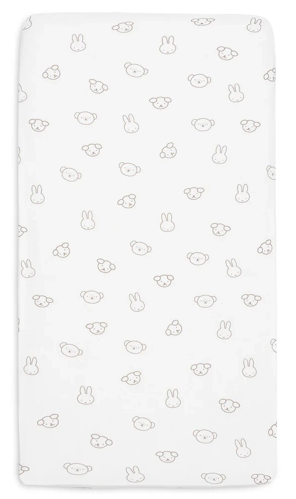 Cearșaf pentru copii Jollein Jersey Miffy And Friends 120x60cm (511-507-68047)