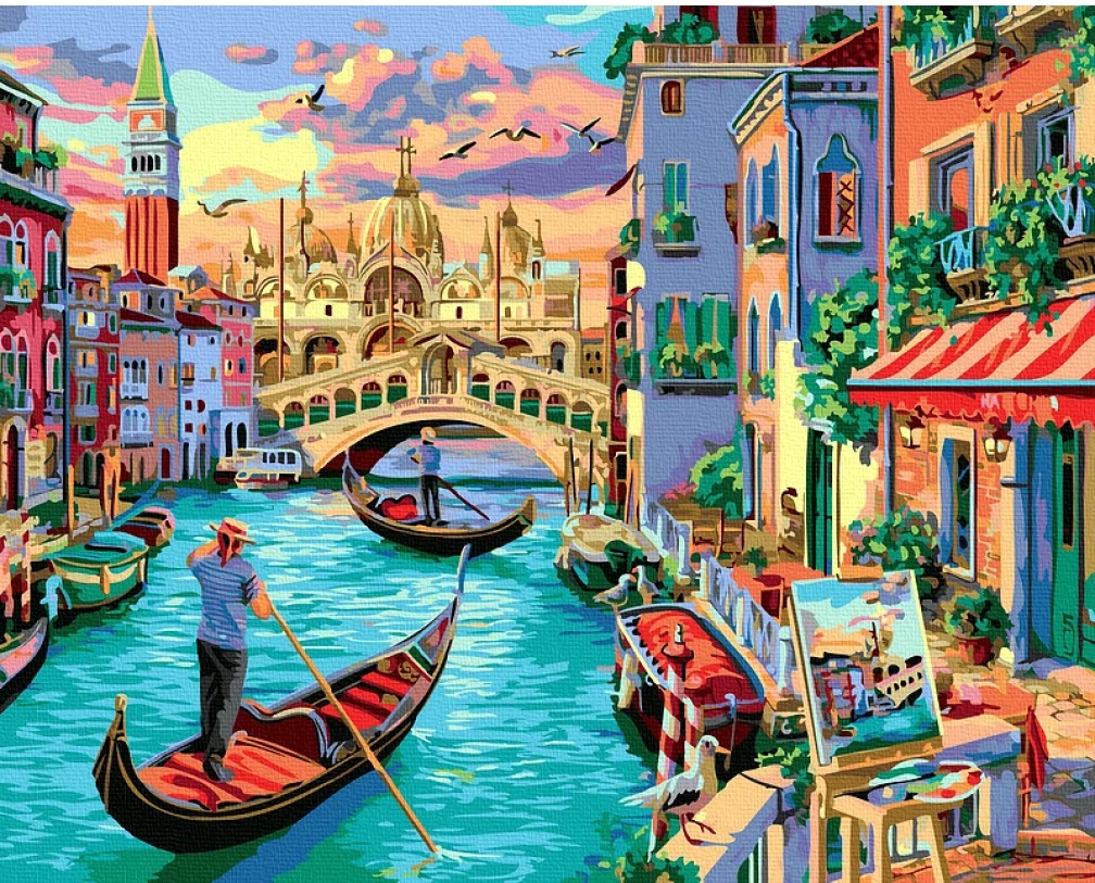 Tablou pe numere Colora Gondolas 40x50cm (GX42307)