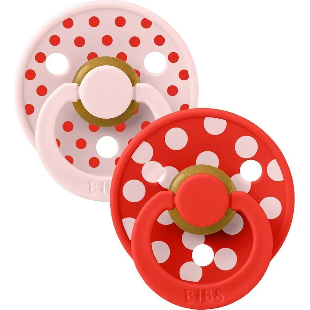 Suzeta BIBS Studio Colour Latex 0m+ Polka Dot Blossom/Candy Apple (11034103)