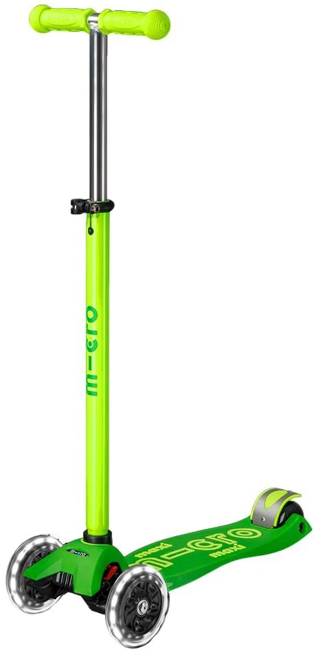 Trotinetă Micro Maxi Deluxe Neon LED Parrot Green (MMD232)
