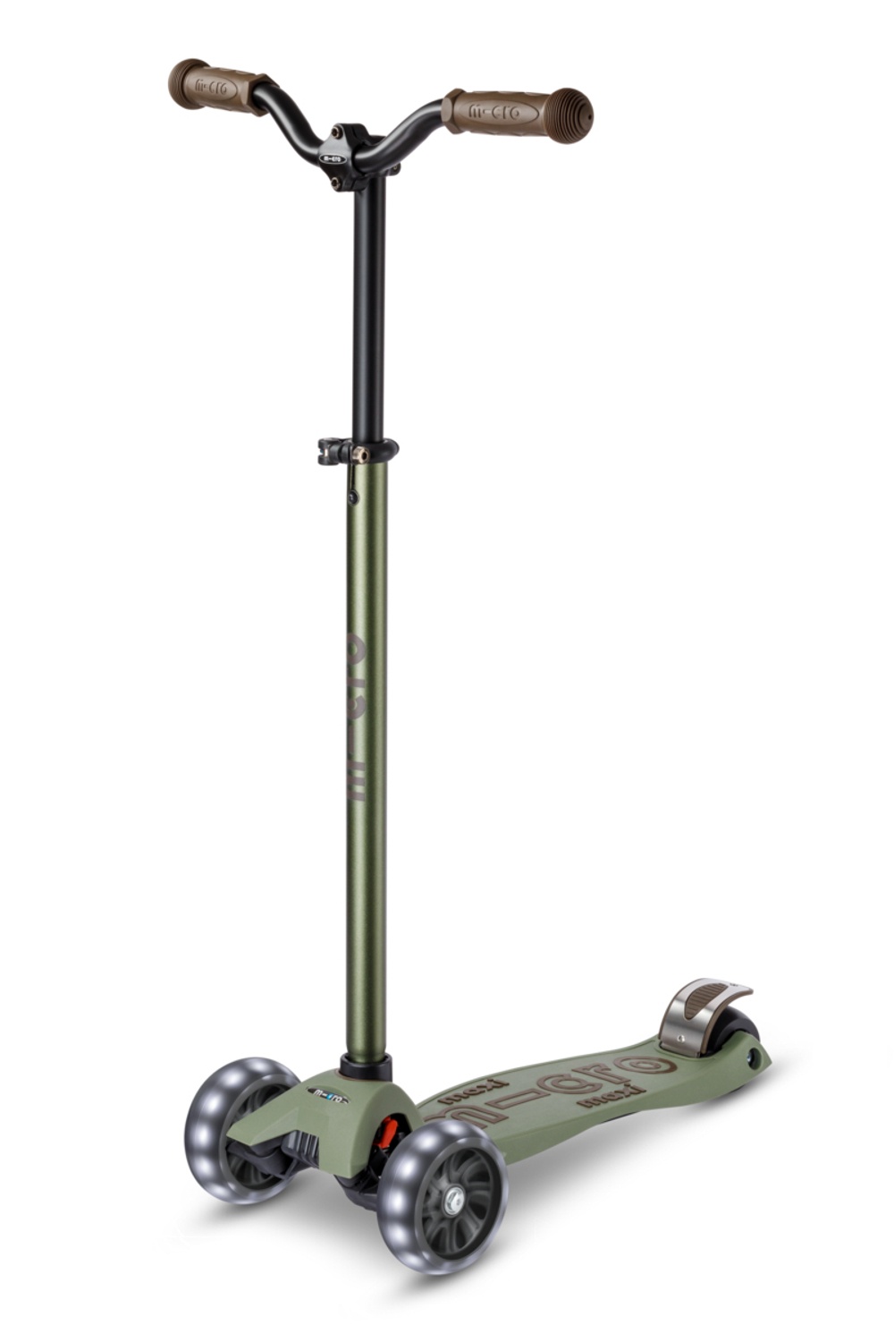 Trotinetă Micro Maxi Deluxe Pro LED Olive Green (MMD230)
