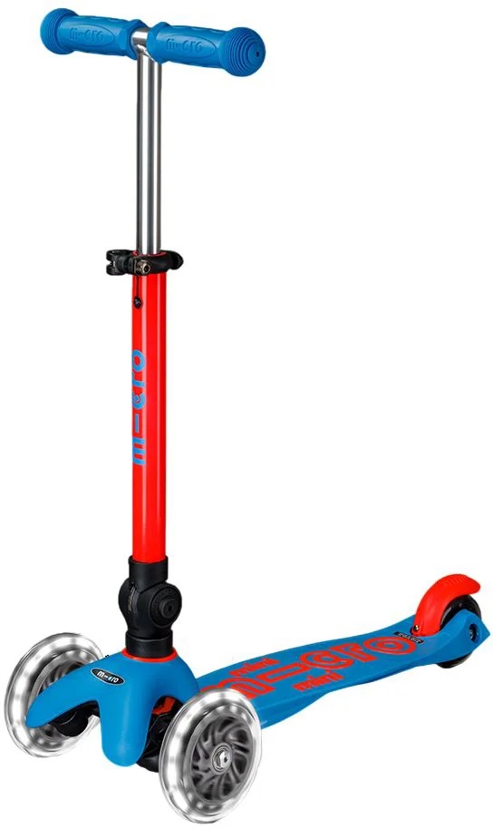 Trotinetă Micro Mini Deluxe Foldable Neon LED Flashing Red (MMD245)